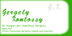 gergely komlossy business card
