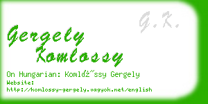 gergely komlossy business card
